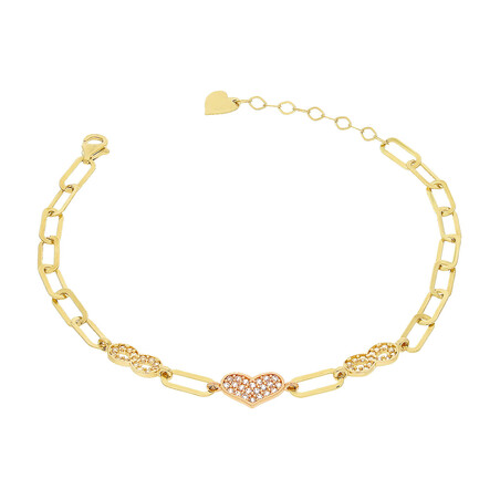 Bransoleta złota serce i infinity z cyrkoniami/charming S3 PB-5902 próba 585