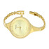 Zegarek złoty z okrągłą tarczą z cyrkoniami półsztywny MI GENEVE 160 próba 585
