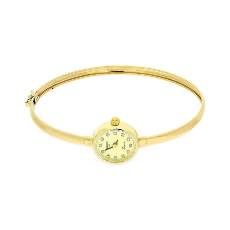 Zegarek złoty z okrągłą tarczą na bransolecie bangle MI G403251-0 próba 585