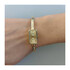 Zegarek złoty z prostokątną tarczą na bransolecie bangle MI G398347-0 próba 585