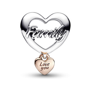 Charms Serce „Kocham Cię, Rodzino” Pandora PE 782326C00