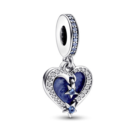 Podwójny charms-zawieszka Kosmiczna spadająca gwiazda z sercami Pandora 792356C01 próba 925