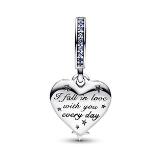 Podwójny charms-zawieszka Kosmiczna spadająca gwiazda z sercami Pandora 792356C01 próba 925