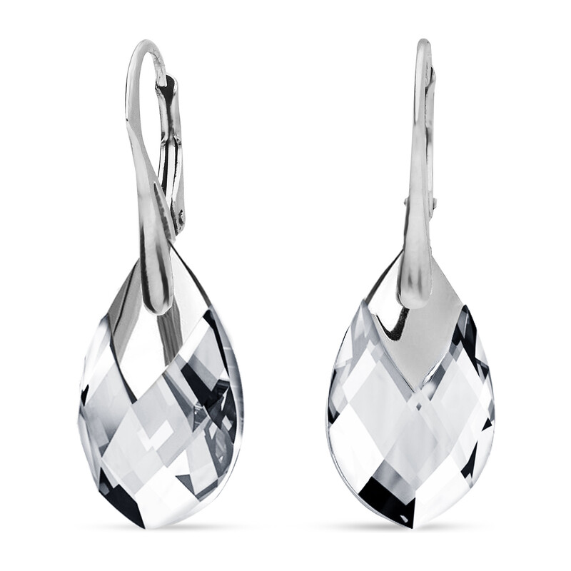 Kolczyki srebrne SPARK z białym kryształem Swarovski CQ KA656518C próba 925