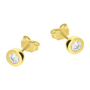 Kolczyki z cyrkonią w oprawie ze złota próba 585