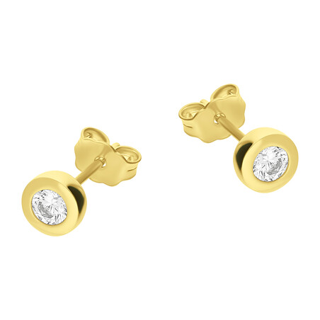 Kolczyki z cyrkonią w oprawie ze złota próba 585