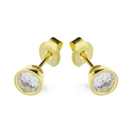 Kolczyki cyrkonia 3,5mm gł.oprawa/sztyft MZ T5-E-OS-3-3,50mm-CZ próba 585