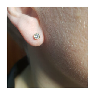 Kolczyki złote cyrkonia 3,5mm gł.oprawa/sztyft MZ T5-E-OS-3-3,50mm-CZ próba 585