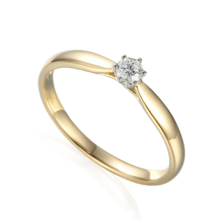 Pierścionek złoty SOLITER z diamentem AW 62567 YW-0,14 próba 585