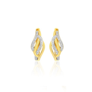 Kolczyki złote VENEZIA z białymi diamentami/ang.zap. AW 47734 Y próba 585