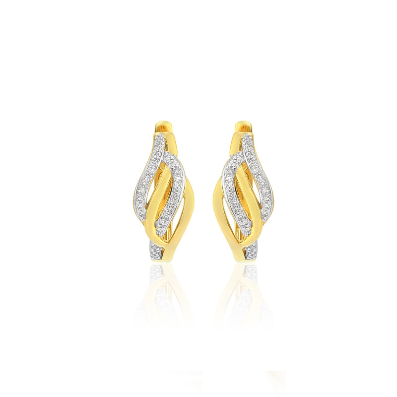 Kolczyki złote VENEZIA z białymi diamentami/ang.zap. AW 47734 Y próba 585