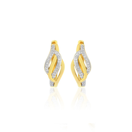 Kolczyki złote VENEZIA z białymi diamentami/ang.zap. AW 47734 Y próba 585