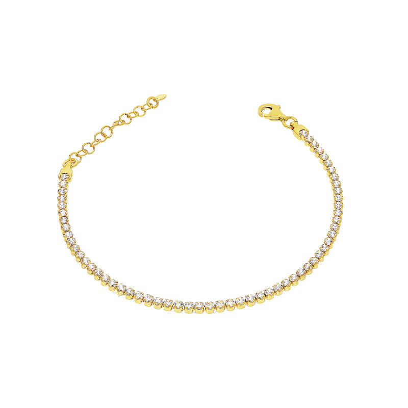 Bransoleta srebrna z rzędem cyrkonii NI BRN27841 GOLD próba 925