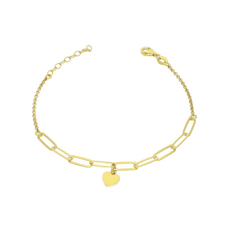 Bransoleta pozłacana serce blask/anker long+rolo NI BRN30472 GOLD próba 925