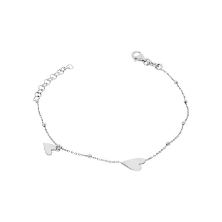 Bransoleta srebrna dwa krzywe serca i kulki/rolo NI BRN32553 ROD próba 925