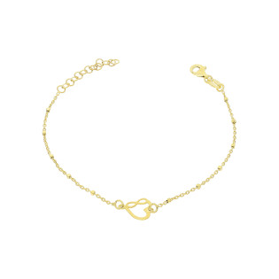 Bransoleta pozłacana serce z infinity/rolo NI BRN33514 GOLD próba 925