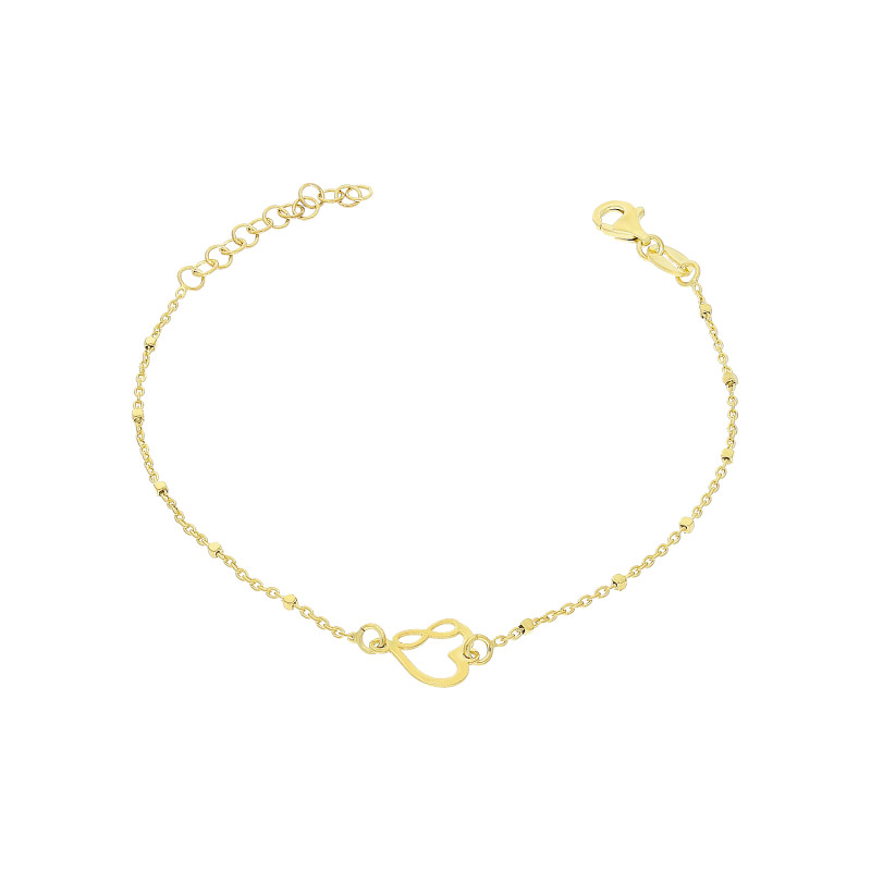 Bransoleta pozłacana serce z infinity/rolo NI BRN33514 GOLD próba 925