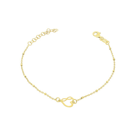 Bransoleta pozłacana serce z infinity/rolo NI BRN33514 GOLD próba 925