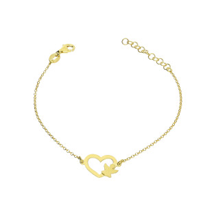 Bransoleta pozłacana serce z aniołkem/rolo NI BRN33823 GOLD próba 925