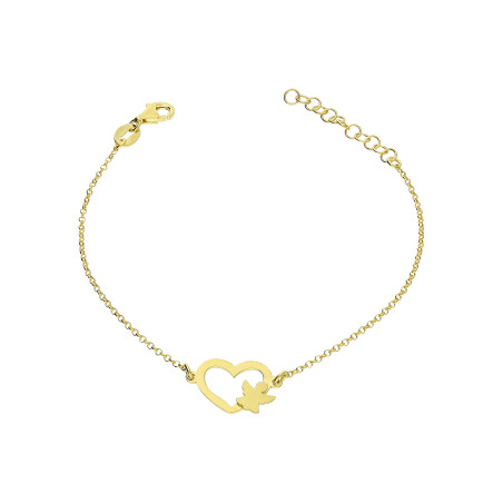 Bransoleta pozłacana serce z aniołkem/rolo NI BRN33823 GOLD próba 925