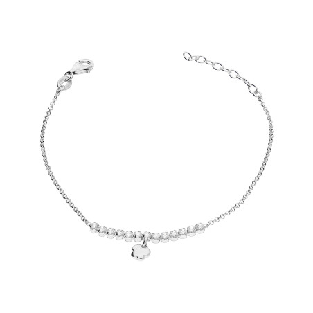 Bransoleta srebrna motylek i rząd białych cyrkonii/rolo NI BRN34050 ROD próba 925