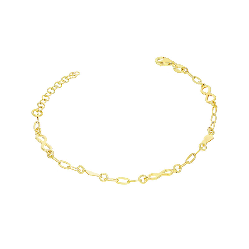 Bransoleta pozłacana infinity i serca/anker long NI BRN32400 GOLD próba 925