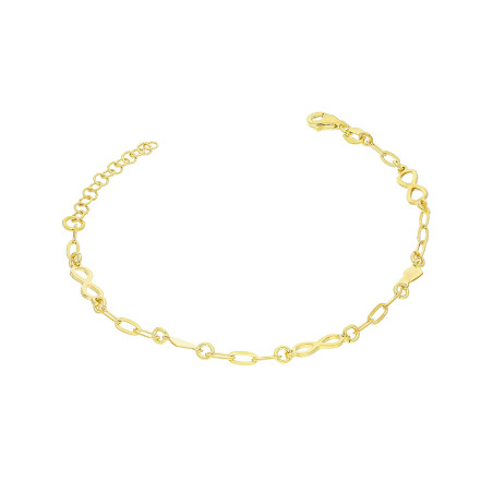 Bransoleta pozłacana infinity i serca/anker long NI BRN32400 GOLD próba 925