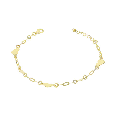 Bransoleta pozłacana małe i duże serca/anker long NI BRN32405 GOLD próba 925