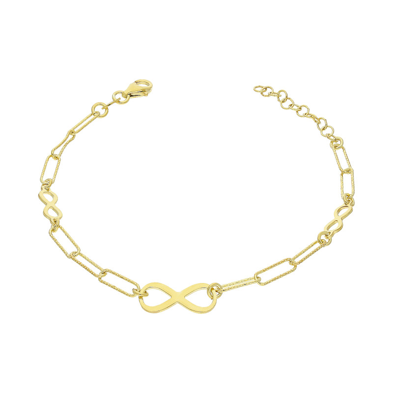 Pozłacana Bransoletka Nieskończoność x3 Srebro 925 - JubilerSezam.pl