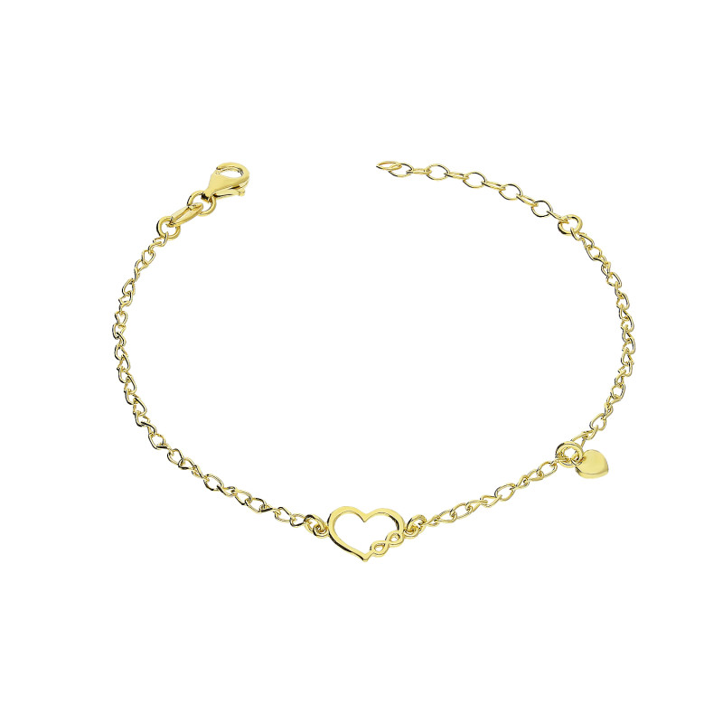 Bransoleta pozłacana serce z infinity i wiszące serduszko/anker NI BRN33956 GOLD próba 925
