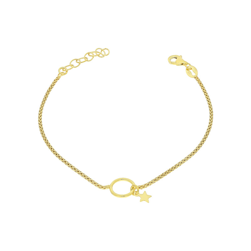Bransoleta pozłacana kółko z wiszącą gwiazdką/coreana NI XBR09001 GOLD próba 925