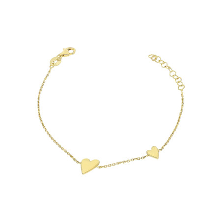 Bransoleta pozłacana wypukłe krzywe serca x2/rolo NI XBR10347 GOLD próba 925