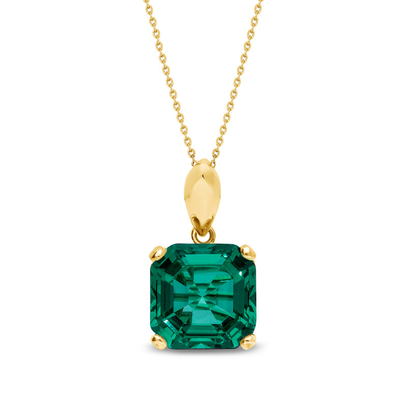 Naszyjnik pozłacany SPARK z zielonym kryształem Swarovski CQ NPG4480EM próba 925