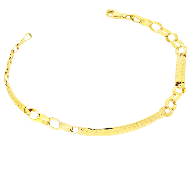 Bransoleta złota grawerowane rurki i owale AR X3RLB2624-DC próba 375