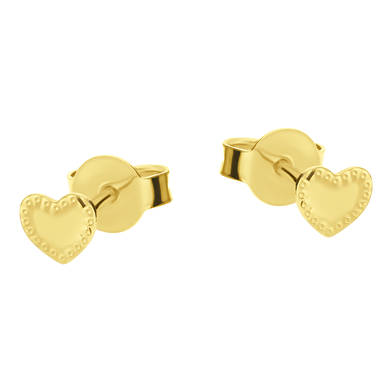 Kolczyki złote gładkie serce z grawerem OS 129-L609-FR próba 585