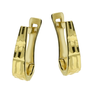 Kolczyki złote dla dziewczynki grawerowane blaszki przecinki/ang.zap. AR X3E11000-DC-2 próba 375