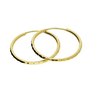 Kolczyki złote kółka szarniry grawerowane 20 mm próba 585