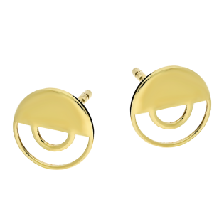 Kolczyki złote koło blask i półkółko/sztyft MZ T5-ES-1309 próba 375