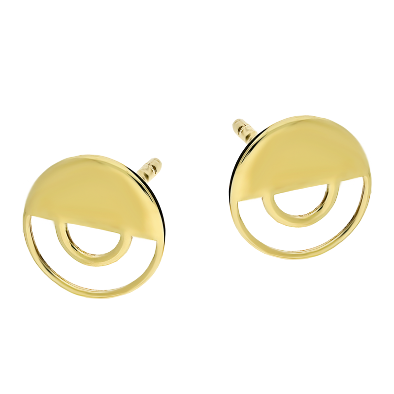 Kolczyki złote koło blask i półkółko/sztyft MZ T5-ES-1309 próba 375