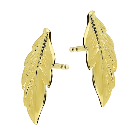 Kolczyki złote piórko/sztyft MZ T23-E-LEAF próba 375