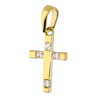 Krzyżyk cyrkonie blask ram.kw MZ T23-P-1936-CZ próba 375