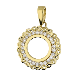 Zawieszka zlota puste koło z cyrkoniami i infinity zewnątrz MZ T23-P-2440-CZ próba 375