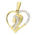 Medalik złoty Matka Boska w sercu z cyrkoniami próba 375