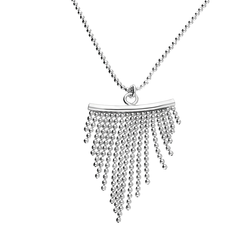 Naszyjnik srebrny wiszące łańcuszki bead/bead NI GI9903 próba 925