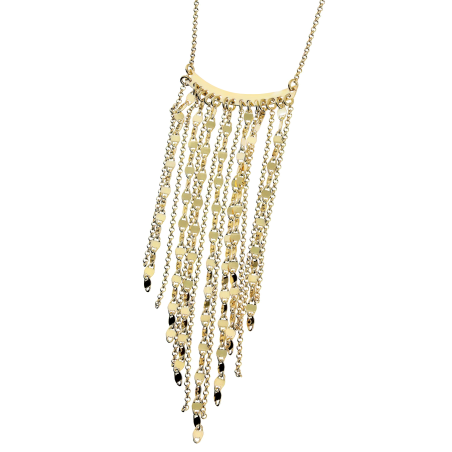 Naszyjnik pozłacany wiszące łańcuszki rolo i blaszki NI XGI05029 GOLD próba 925