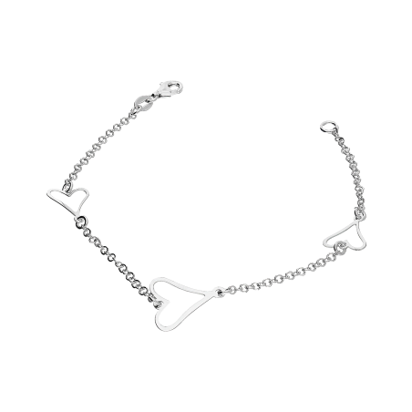 Bransoleta srebrna trzy serca ramki/rolo NI BRN16814 ROD próba 925