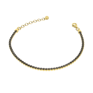 Bransoleta pozłacana z czarnymi cyrkoniami NI BRN27842 GOLD próba 925