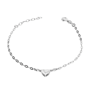 Bransoleta srebrna serce blask i białe cyrkonie/anker long NI BRN33226 ROD próba 925