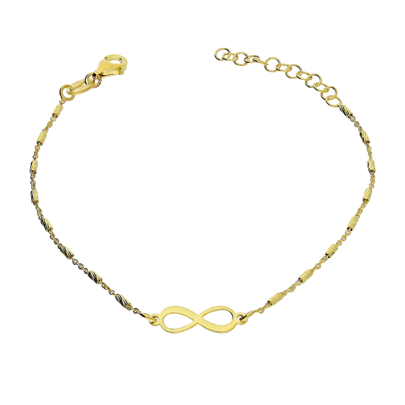 Bransoleta pozłacana infinity i grawerowane walce/rolo NI BRN33608 GOLD próba 925