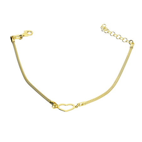 Bransoleta pozłacana serce ramka/calca NI BRN33635 GOLD próba 925